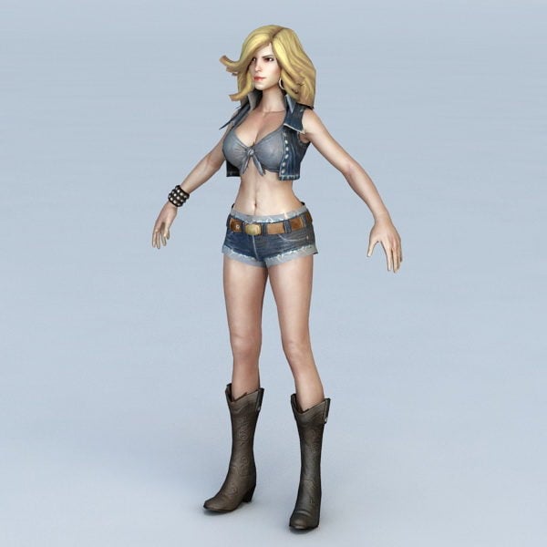 Hot Girl With Blonde Hair Free 3d Model - .Dae, .Obj - Open3dModel