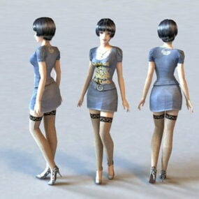 Hot Stockings Girl 3d model