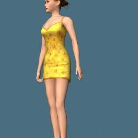 Hot Girl Standing & Rigged 3d model