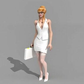 Žhavá sexy sekretářka 3D model