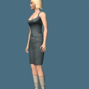 Hot Woman In Dress 3d model