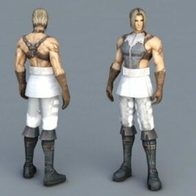 Lidský mužský bojovník 3D model