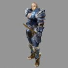 Human Warrior In Armor Character