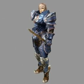 Mô hình 3d nhân vật chiến binh mặc áo giáp