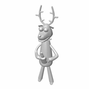 3д модель персонажа-гуманоида-оленя