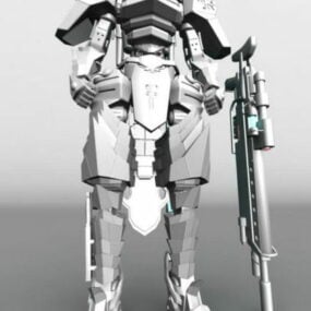 3D модель игрового персонажа-гуманоида-робота