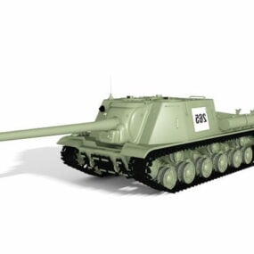 Isu-122 Russian Tank Destroyer Weapon 3d model