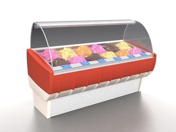 Ice Cream Display Freezer Free 3d Model .Max, .Vray