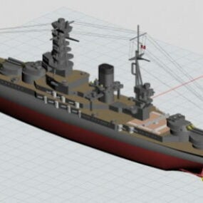Keizerlijke Japanse marine WW2 slagschip 3D-model