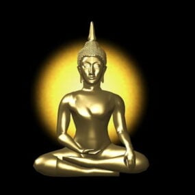 Indisches Buddha-Statue-3D-Modell