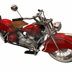 印度酋长黑鹰摩托车3d模型