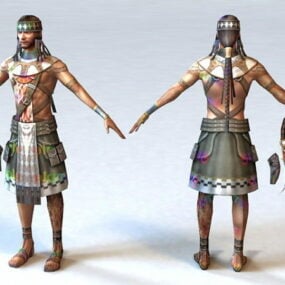 Indisches Krieger-Charakter-3D-Modell