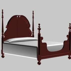 Indian Four Poster Bed 3d model