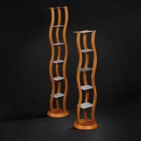 Furniture Indoor Wood Flower Pot Rack 3d model