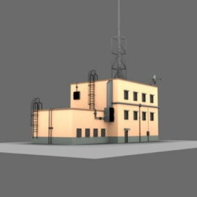مدل سه بعدی ساختمان کارخانه صنعتی