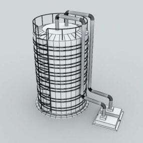 Modelo 3d de torre de água industrial