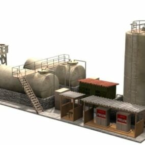 Station de pompage diesel industrielle modèle 3D