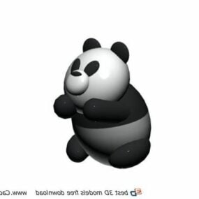 Puhallettava Panda Bath Toy 3D-malli