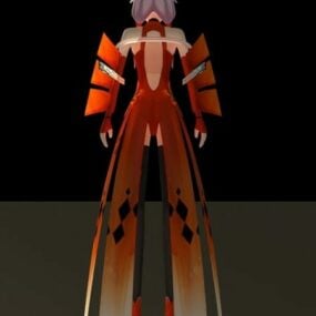 Lady Character On A Mattress 3d model