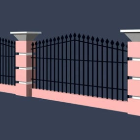 Iron Fence For Courtyard 3d model