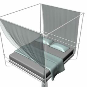 Iron Four-poster Bed 3d model