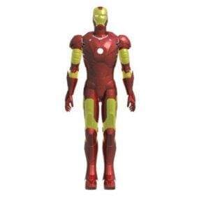 Modelo 3d de personaje de diseño de Iron Man.