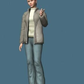 Chaqueta Mujer Rigged modelo 3d