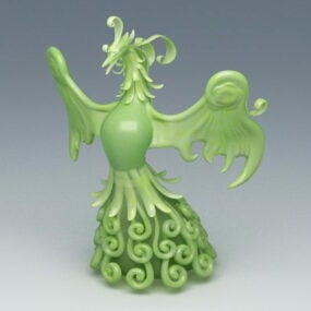 Jade Phoenix Sculpture 3d model