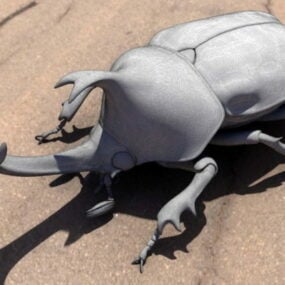 Modelo 3D do besouro rinoceronte japonês