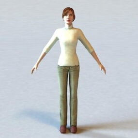 Judith Mossman 3D model postavy s poločasem rozpadu