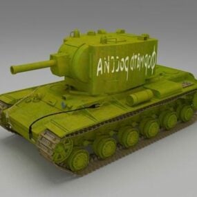 Kv-2 Heavy Artillery Tank 3d model