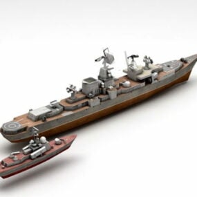 Modello 3d dell'incrociatore di classe Kara