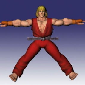 Ken In Street Fighter -hahmon 3d-malli