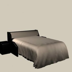 مدل سه بعدی تخت خواب و پاتختی دو نفره کودکان