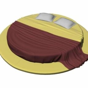 Modelo 3d de cama redonda king size