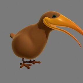 Modelo 3D dos desenhos animados do pássaro Kiwi
