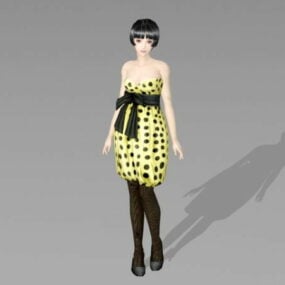 نموذج أزياء المرأة الكورية 3D