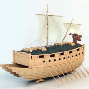 نموذج سفينة السلحفاة الكورية ثلاثي الأبعاد