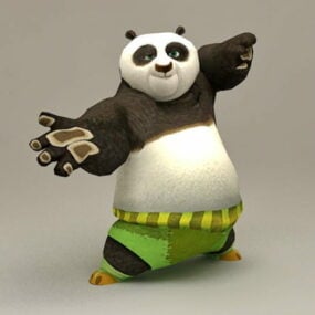 Kung Fu Panda-karaktär Rigged 3D-modell