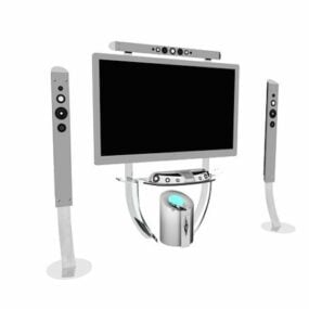 LCD-TV med lydsystem 3d-modell