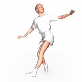 Modello 3d di pattinaggio di figura per donne