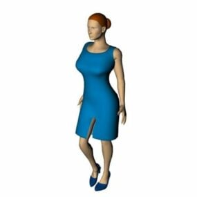 Character Lady In Skirt 3d-modell