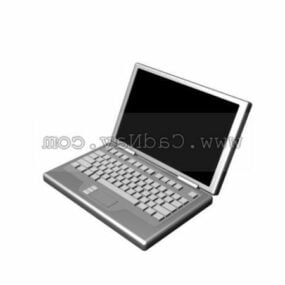 Old Laptop With Sticker 3d model