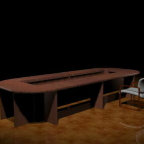 Großer Konferenztisch und Stuhl 3D-Modell