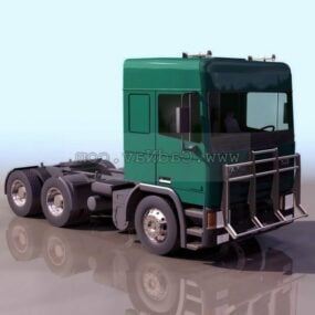 大型平台拖车头卡车3d模型