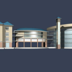 Großes 3D-Modell eines öffentlichen Gebäudes