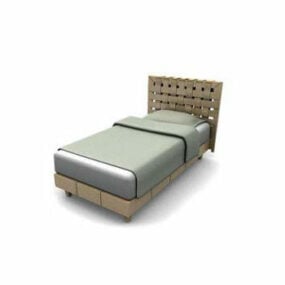 Modelo 3d de cama de solteiro em treliça