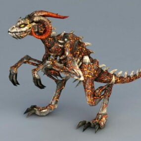 Modello 3d del dinosauro demone lavico