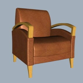 Leather Club Chair 3d modell