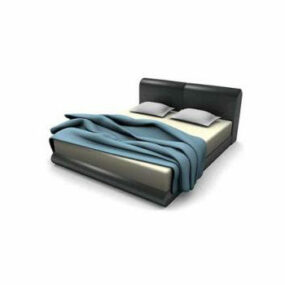 Leather Double Bed 3d model